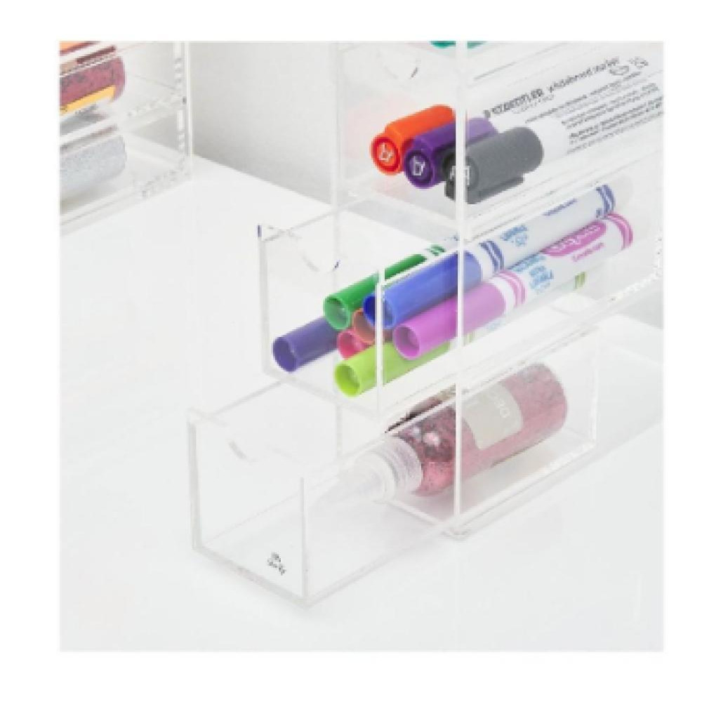 HS Vanity 4 Tiers Acrylic Glasses Display Drawers Clear - 1