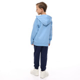 طقم مكون من قطعتين من هودي وبنطال رياضي للأولاد (2-3 سنوات) أزرق فاتح-كحلي - 3 miniature