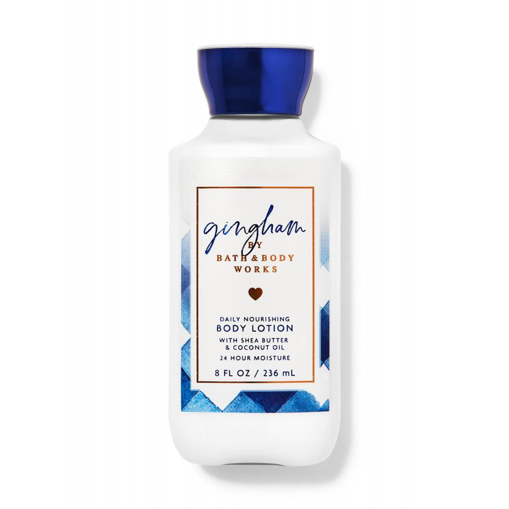 Bath and Body Works, Body lotion, Gingham, Daily nourishing, Shea butter + coconut oil, 8 fl. oz (236 ml) - 1