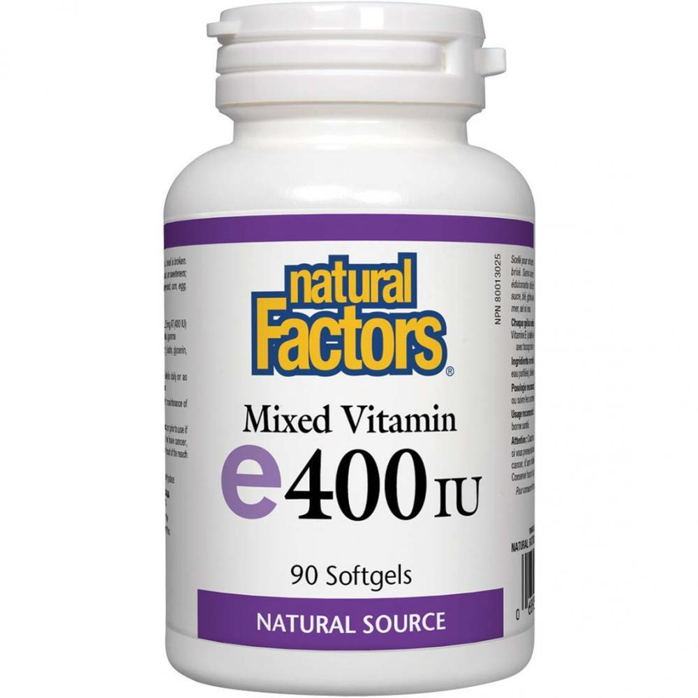 Natural Factors Mixed Vitamin E, 400 IU, 90 Softgels - 1