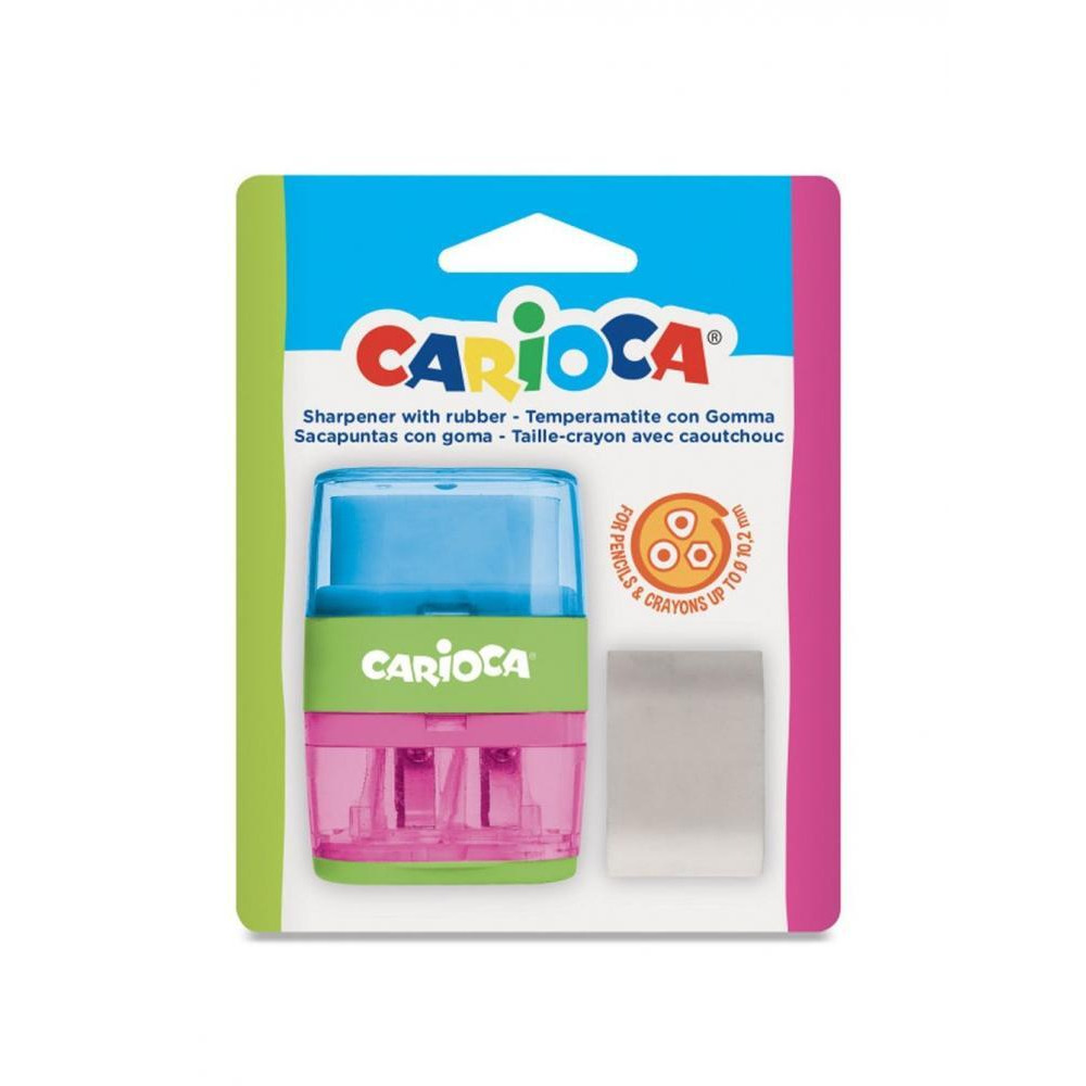 مبراة كاريوكا 2 فتحة مع ممحاة - 1