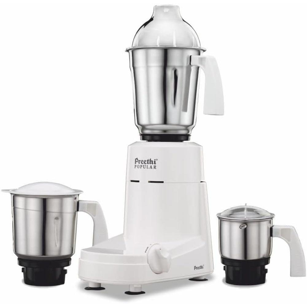 Preethi Popular MG 142 750-Watt Mixer Grinder with 3 Jars - White - 1