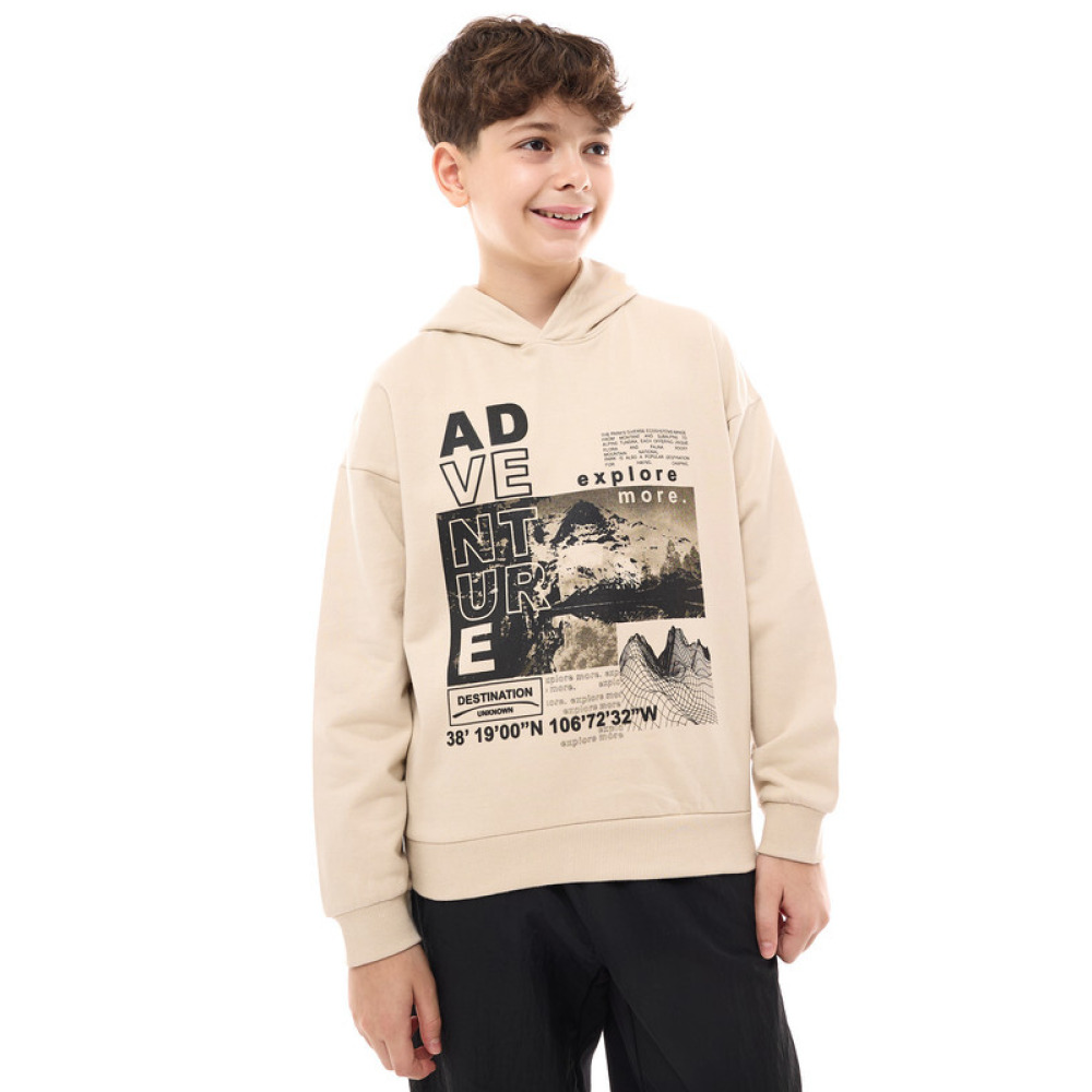 Boys' Hoodie Beige 13-14 YRS - 1