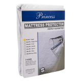 Princess / Mattress protector, 100% cotton terry, 120 gsm waterproof, Single, White, 90 x 190 cm - 1 miniature