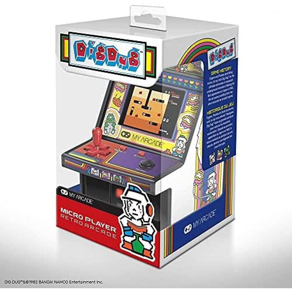 My Arcade Dig Dug Micro Player -Collectible Miniature-Fully Playable, 6.75 Inch Collectible, Color Display, Speaker, Volume Buttons, Headphone Jack (D - 1