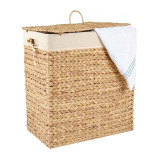 Homesmiths Rectangular Water Hyacinth Laundry Hamper 54.5 x 33 x 61 cm - 5 miniature
