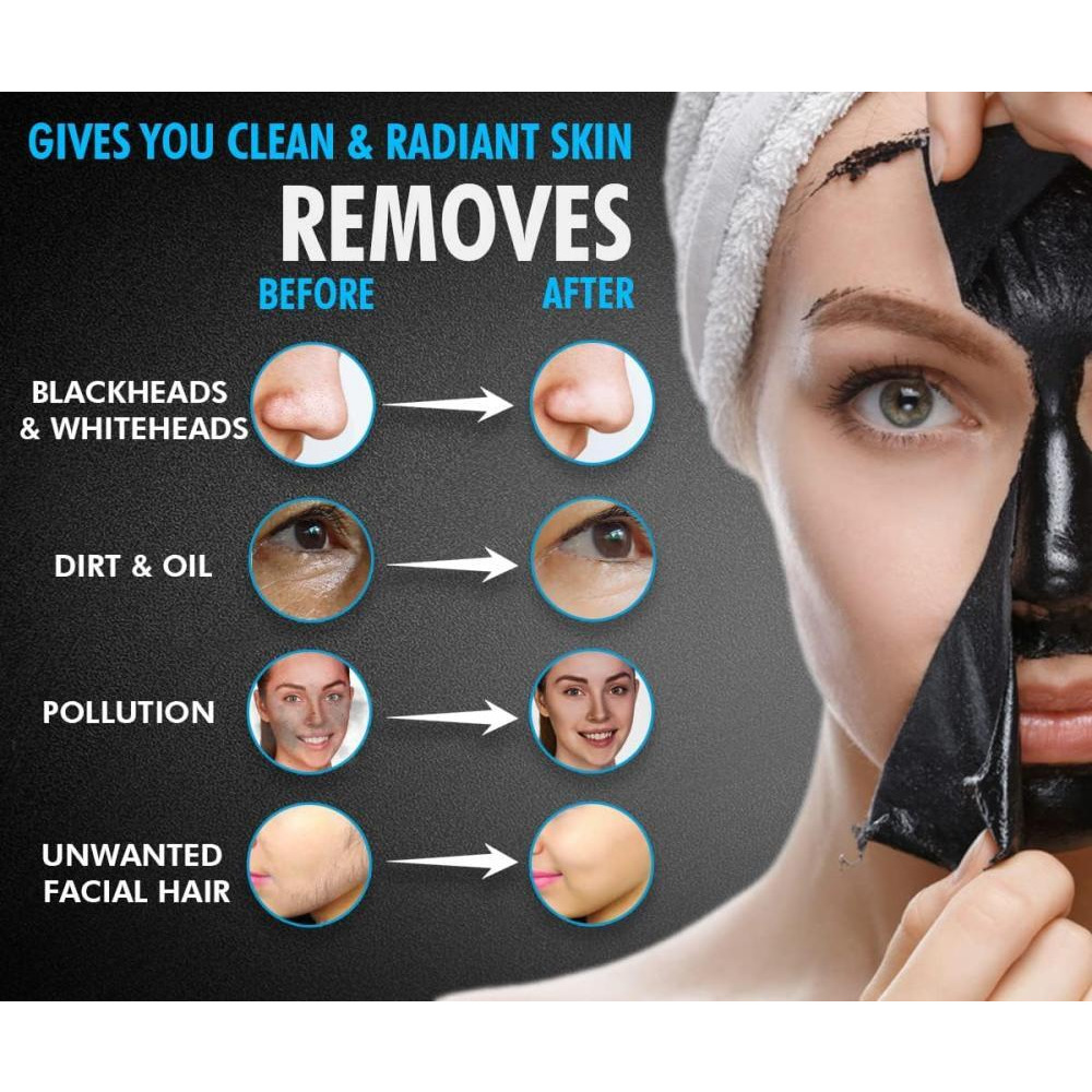 UrbanGabru Charcoal Peel Off Mask for Men and Women - Removes Blackheads and Whiteheads - Active Cooling Effect - Deep Skin Purifying Cleansing, 60 gm - 6