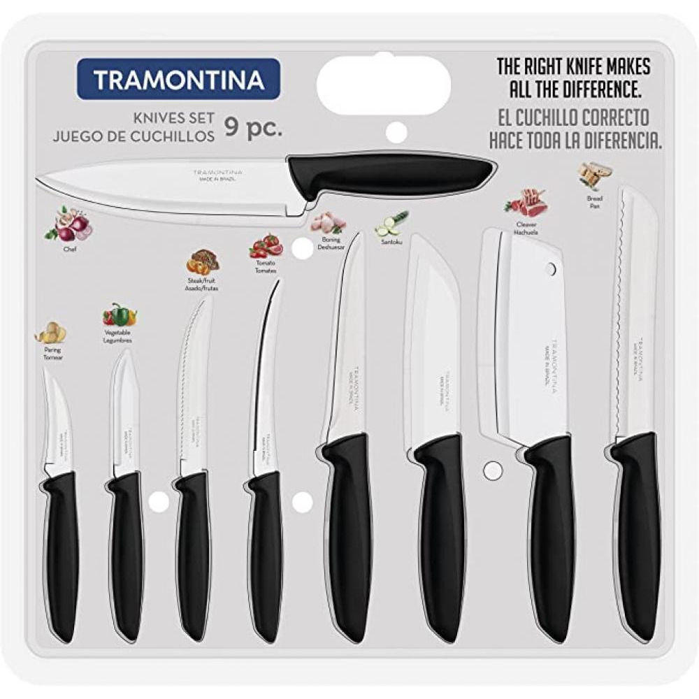 Tramontina / Kitchen knife set, Stainless steel, Ergonomic, 9 pcs - 1