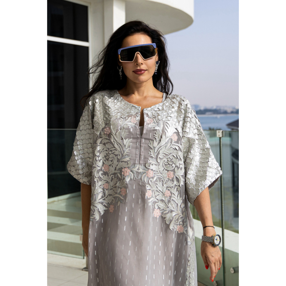 الروح الآسيوية، فستان حورية البحر فضي، مقاس موحد (S-XL) - 5