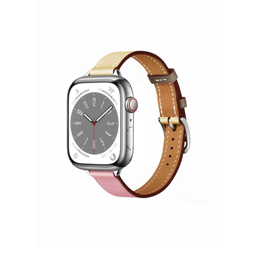Perfii Slim Genuine Leather Replacement Band For Apple Watch 49, 45, 44, 42mm Series Ultra 8/7/6/5/4 SE - 2