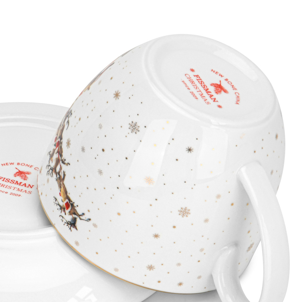 Fissman, Cup And Saucer 260ml, Christmas, New Bone China - 6