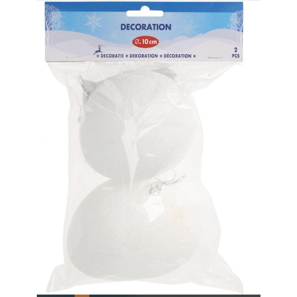 Koopman Snowball 10cm White Set of 2 - 1