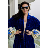 Asian Spirit, Sapphire Bliss Velvet Abaya Jacket, Free size (XS-XL) - 4 miniature