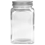 علب تخزين زجاجية مضلعة سعة 1.25 لتر من تالا مع أغطية قصدير علوية لولبية - 1 miniature