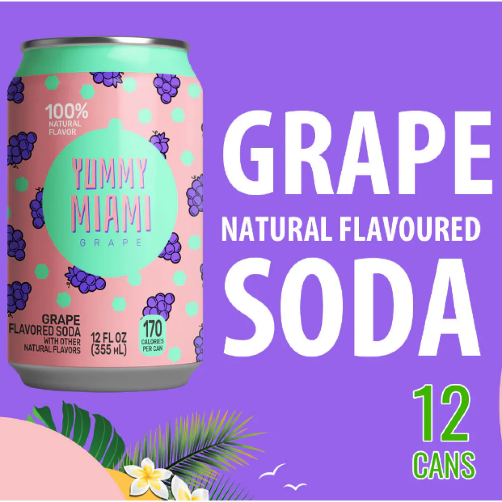 Yummy Miami Grape Can 355 ml x 12 Pcs - 1