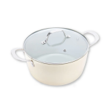 Cosmic Cookware Cosmo Non-Stick Casserole: Glass Lid & Ceramic Coating with Effortless Cooking - Cream - 1 miniature