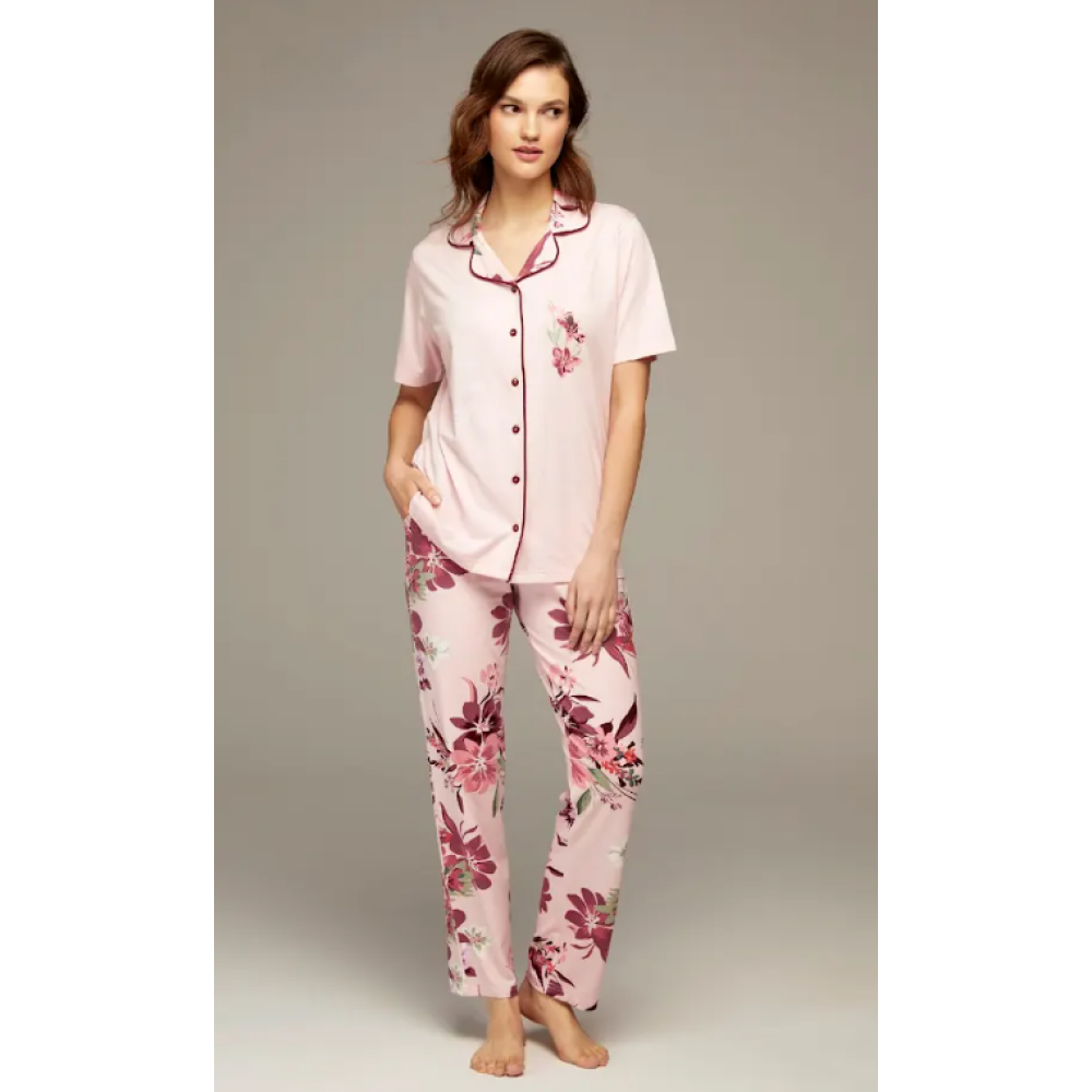 Hidden Beauty Lingerie Homewear Pajama Set, Pink - M - 1