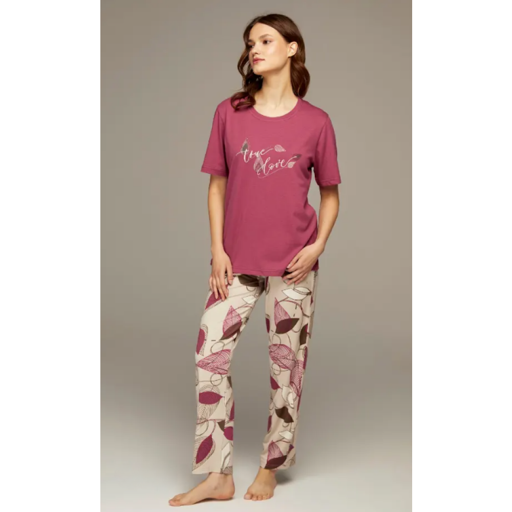 طقم بيجامة منزلي من Hidden BEAUTY Lingerie، فوشيا - مقاس S - 1