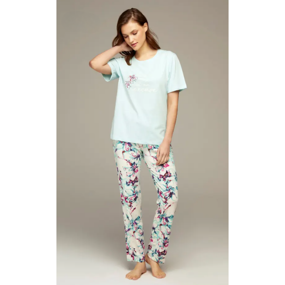 Hidden Beauty Lingerie Homewear Pajama Set, Sky Blue - L - 1