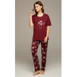 طقم بيجامة من Hidden Beauty LINGERIE Homewear، لون عنابي - مقاس S - 1 miniature