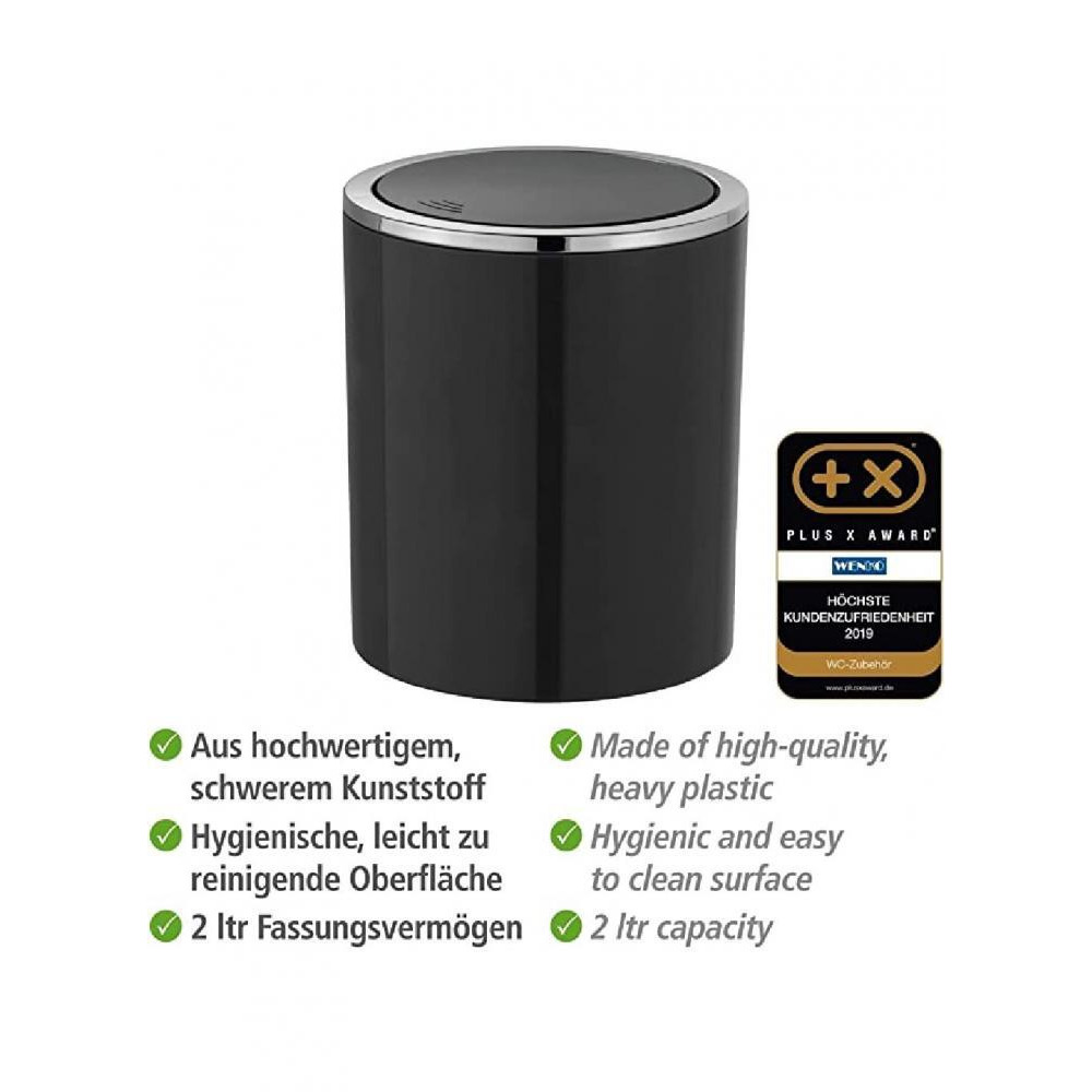 Wenko Swing Cover Bin Inca Black - 3