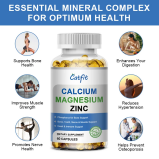Calcium, Magnesium and Zinc Supplement with Vitamin D3 - For Bones, Teeth, Heart and Nerve Immune Function Support - 60 Capsules - 2 miniature
