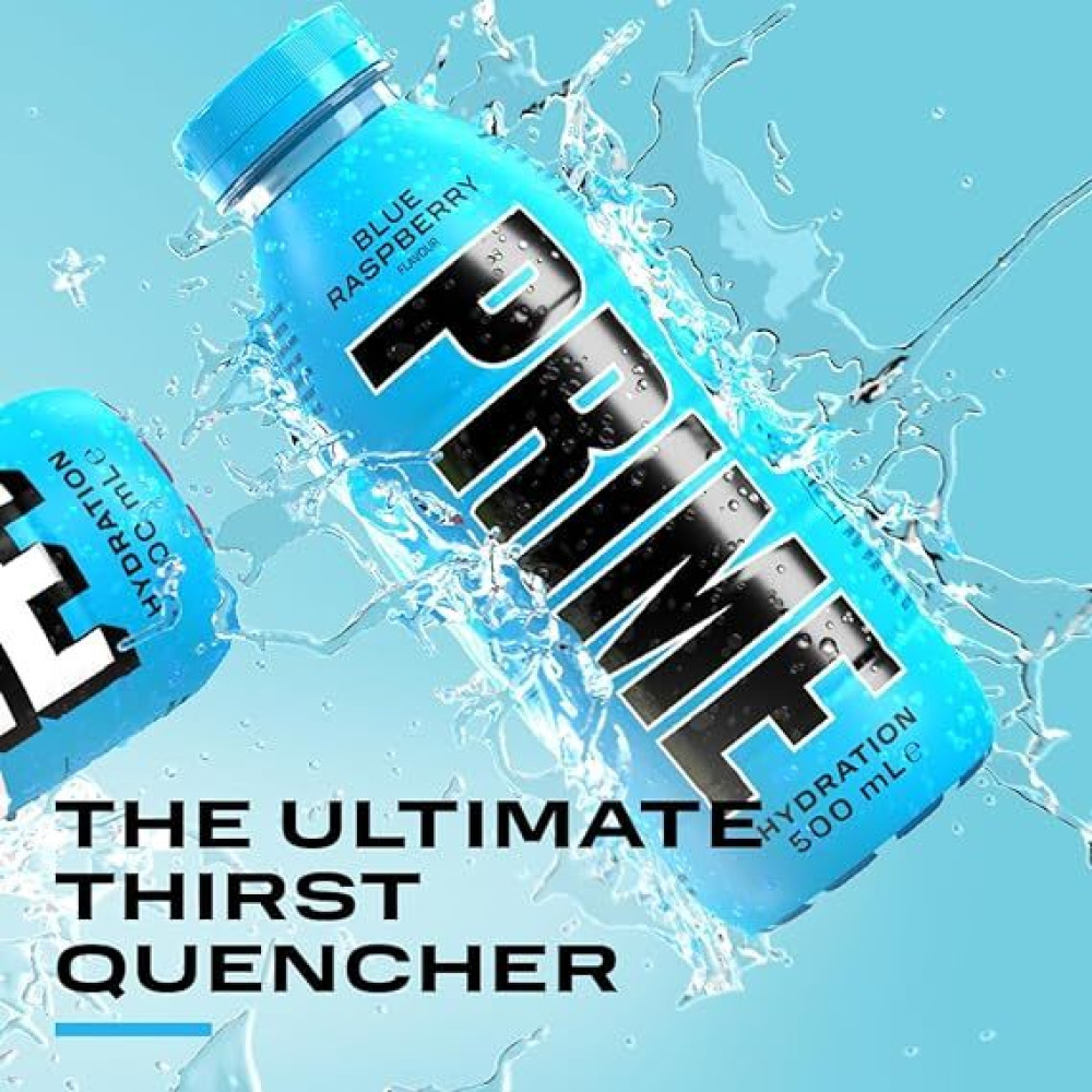Prime Hydration Drink - Ulitmate Electrolyte Enhanced Hydration Sport Drink -  500ml Bottle - Blue Raspberry - 2
