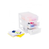 Маленький Органайзер-Штабелер Pearl Life С 3 Ящиками, полупрозрачный - 4 miniature