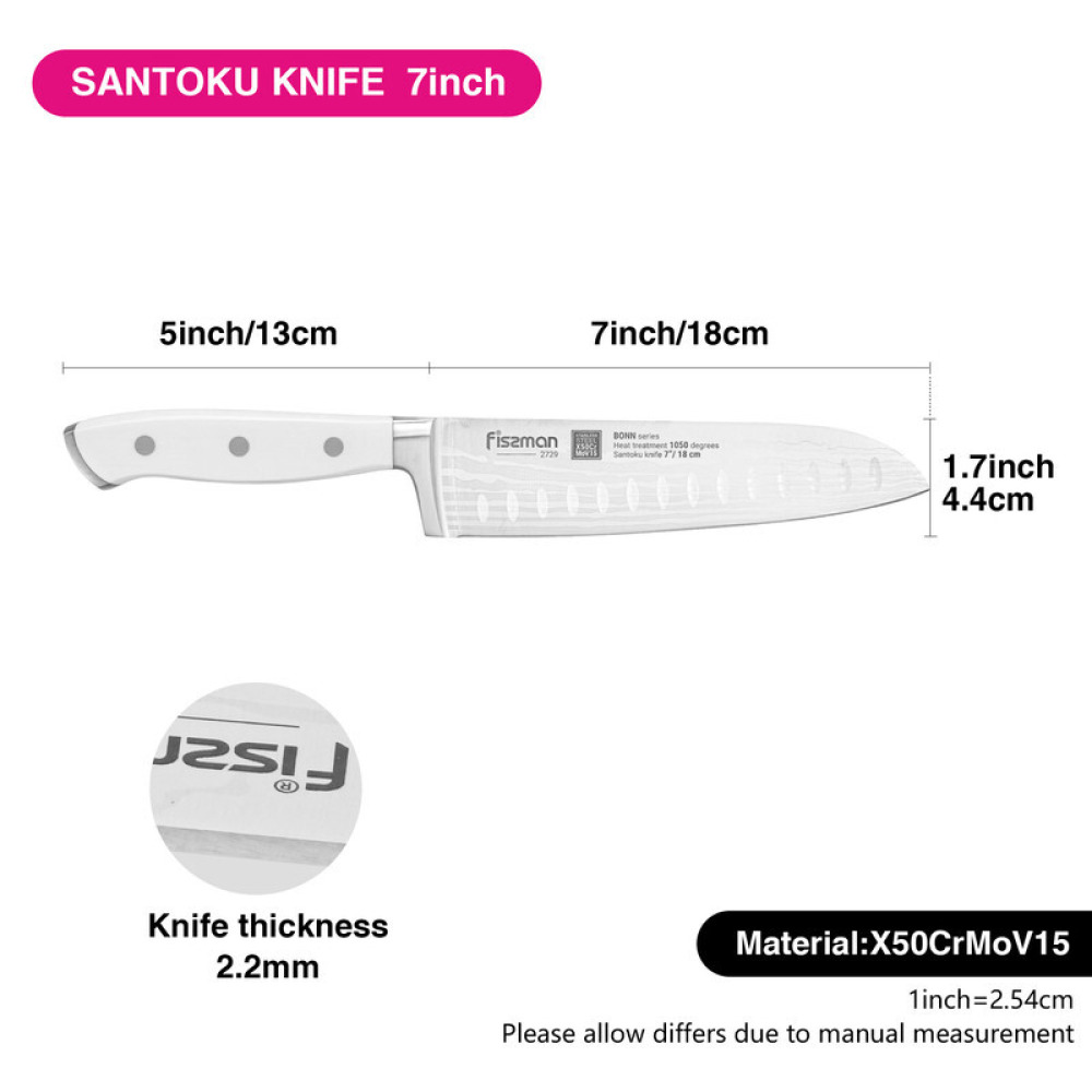 Fissman 7'' Santoku Knife Bonn Stainless Steel - 4