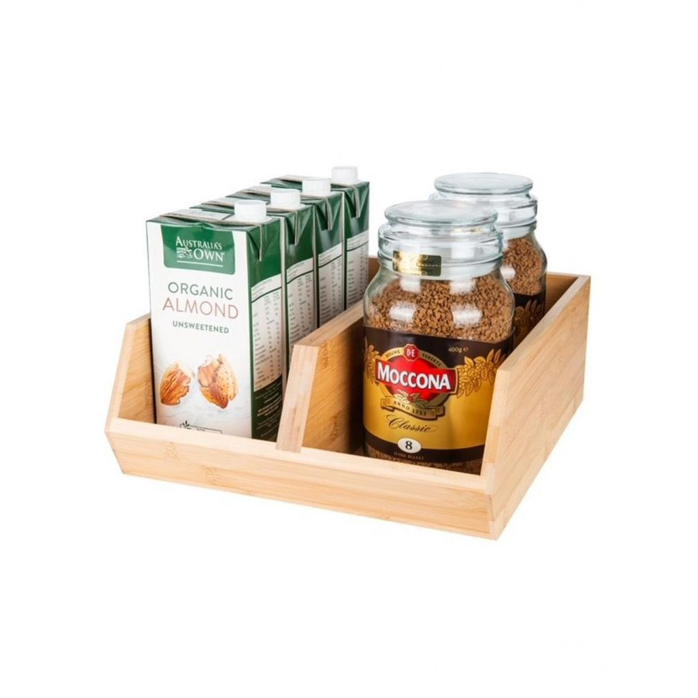 Little Storage Bamboo Stackable Organizer Large with Divider - 1