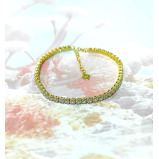 Модный ТЕННИСНЫЙ Браслет Из Стерлингового Серебра 925 Пробы С ПОЗОЛОЧЕННЫМ фианитом диаметром 3 мм - 5 miniature