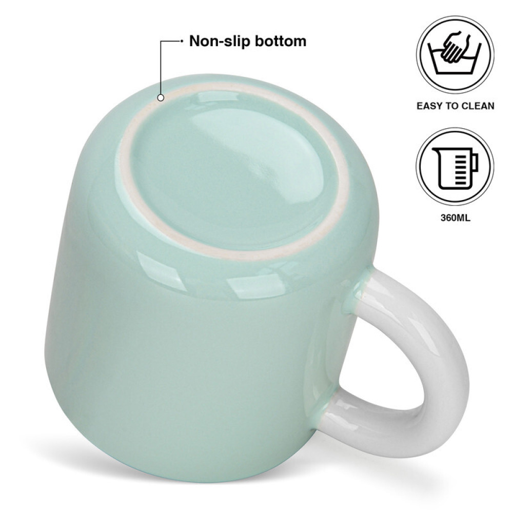 Fissman 2-Piece Mugs 360ml  Green New Bone China - 2