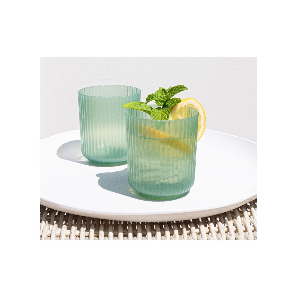 TarHong Essentials Mesa Drinkware, Polypro, Shatterproof, Indoor\/Outdoor, Double Old Fashioned, Aqua - 2