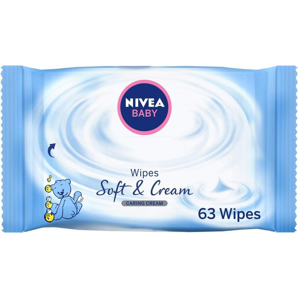 NIVEA Baby / Wipes, Soft and cream, Caring cream protection, 63 wipes - 1