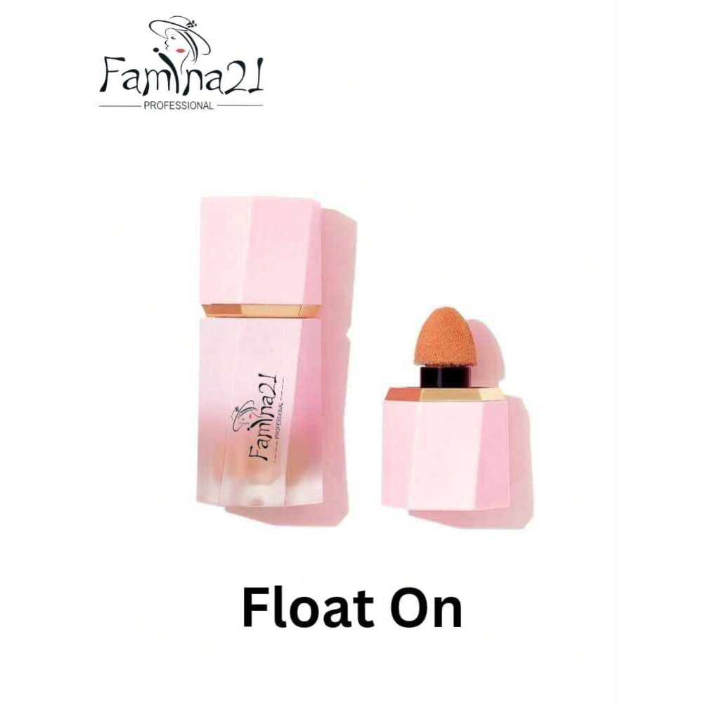 FAMINA21 - Color Bloom Liquid Blush Matte Finish - Стойкие Водостойкие Гель-Кремовые Румяна с Аппликатором-Спонжем (Flaot On) - 1