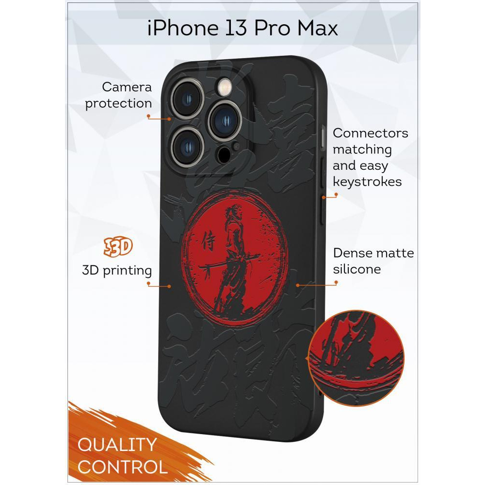 Protective Case Cover for Apple iPhone 13 Pro Max Japan Samurai - 2