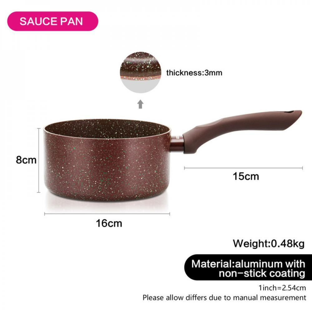 Fissman Deep Sauce Pan 16x8cm Mosses Stone Series Non Stick Aluminum Brown - 2