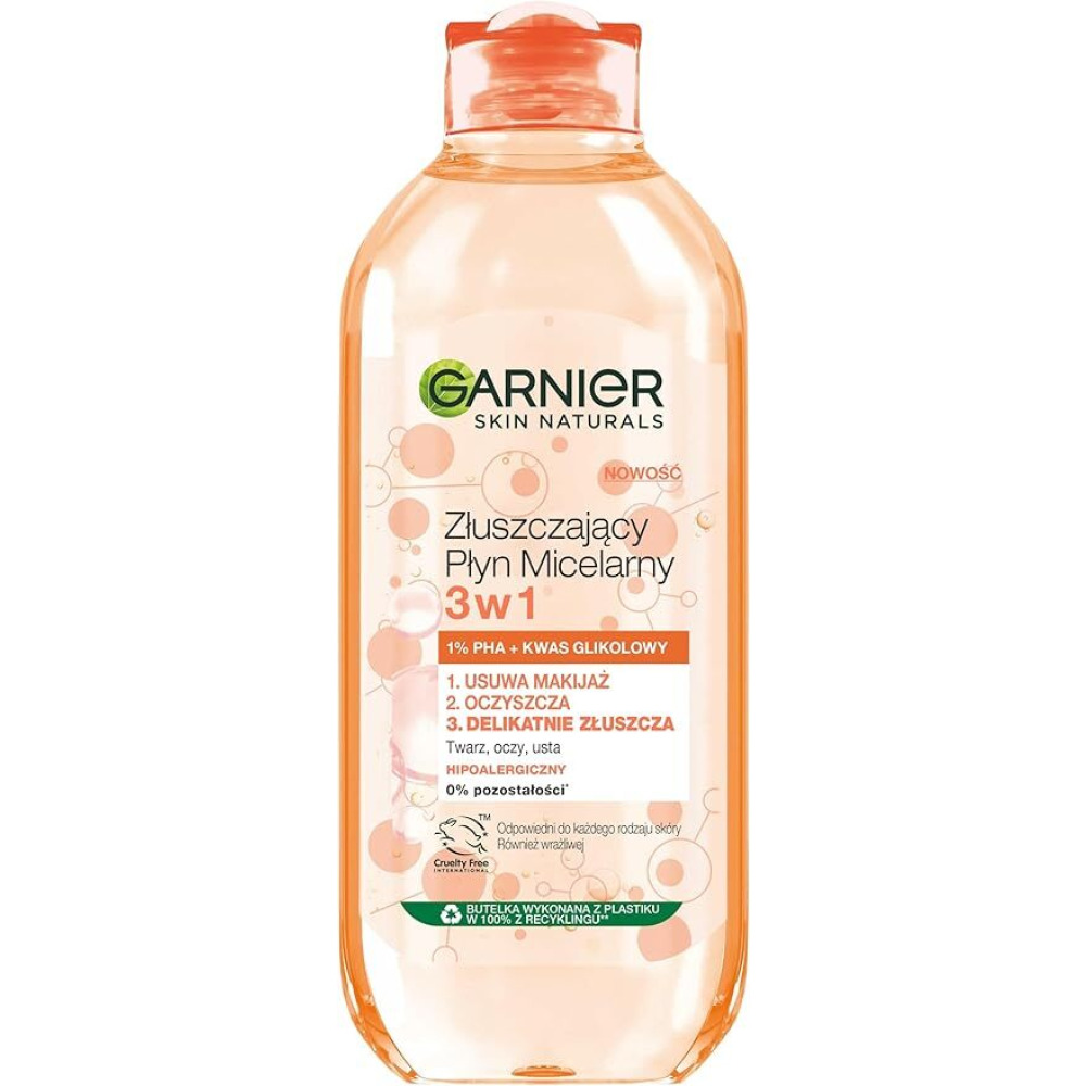 GARNIER, Skin NATURALS, Отшелушивающая мицеллярная жидкость 3-В-1, 400 мл - 1