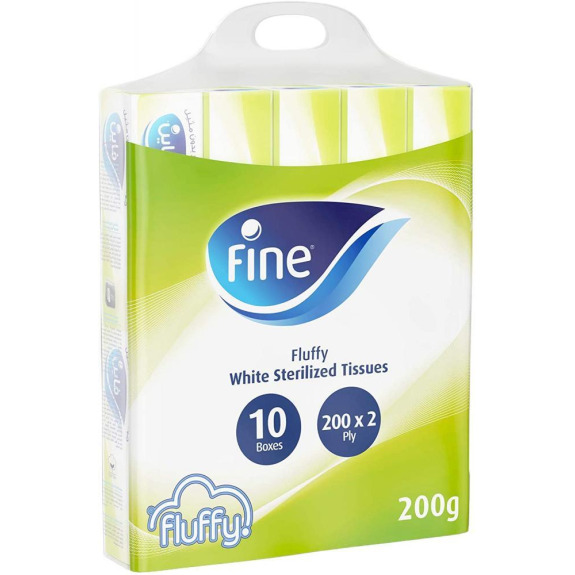 Fine \/ Facial tissues, Nylon pack, 10x200, x2 layers