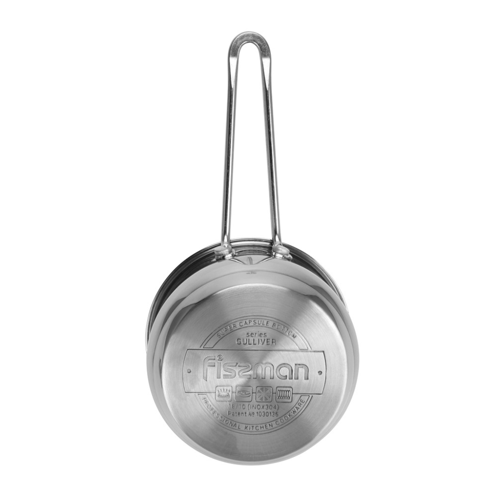 FISSMAN Saucepan 12 cm, 600mL with Glass Lid, Gulliver Series with Induction Bottom - 4