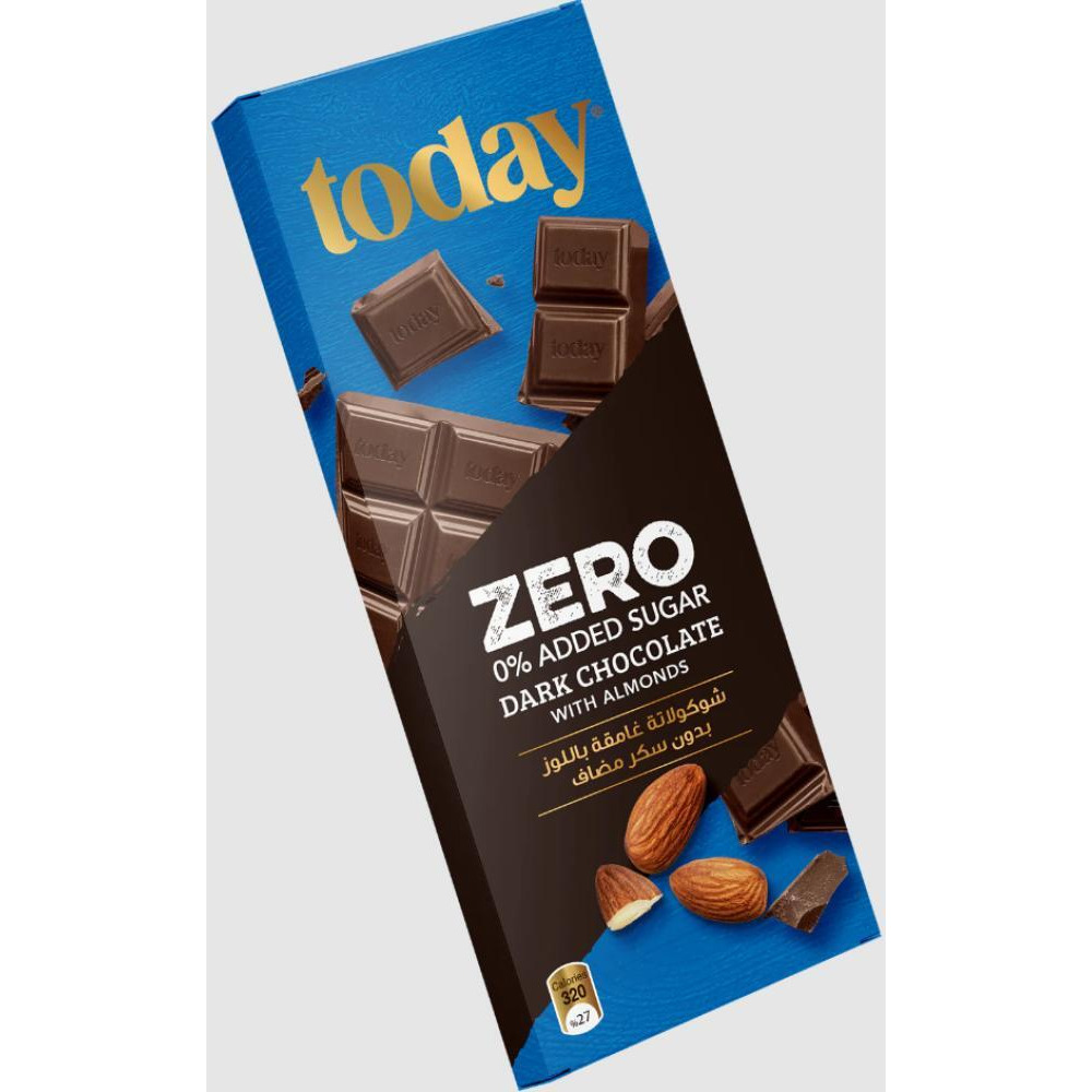 Today Dark Chocolate With Almond Zero% Added Sugar 65g - 1