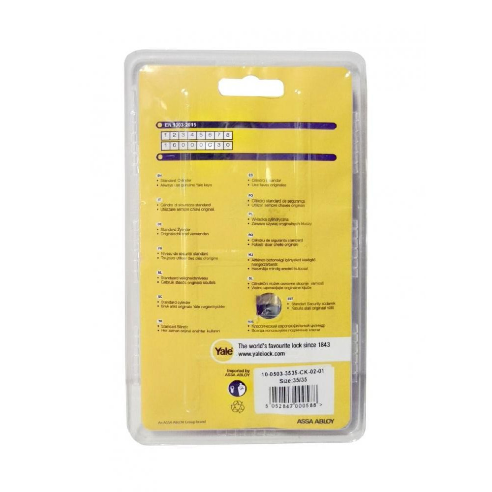 Yale Cylinder 3535 mm With Knob Pb - 2