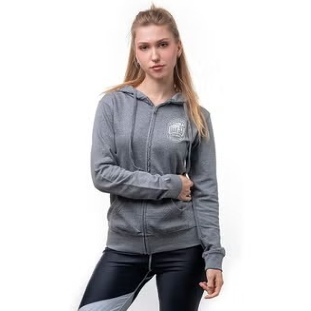 UAE Jiu-Jitsu Full Zip Hoodie Jacket for Women, Grey, size L - 3