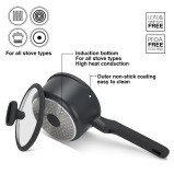 Fissman Saucepan Titanium Pro 16cm/1.4LTR With Glass Lidwith Cast Aluminum and Non- Stick Coating - 6 miniature