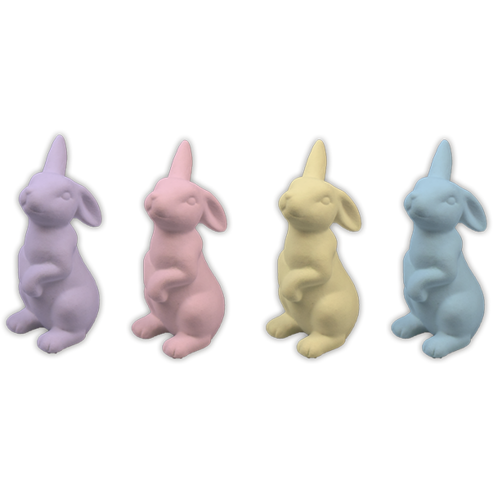 Gems Flocked Bunny Ornament Assorted, 1 Piece - 1