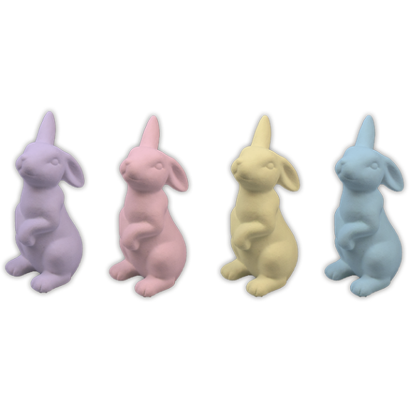 Gems Flocked Bunny Ornament Assorted, 1 Piece
