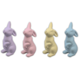 Gems Flocked Bunny Ornament Assorted, 1 Piece - 1 miniature