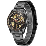Kenneth Scott Men's Black Dial Mechanical Watch - K22312-BBBB - 2 miniature