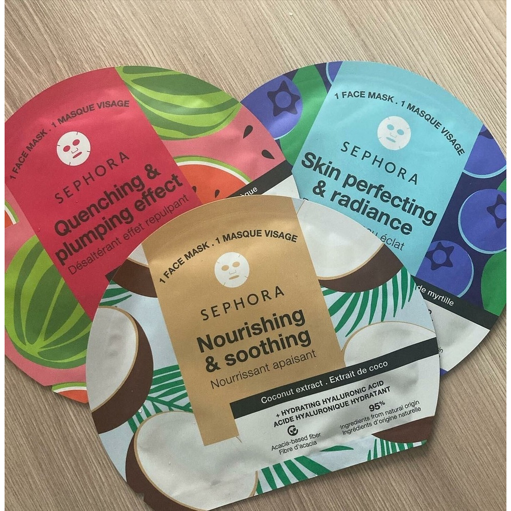 SEPHORA COLLECTION Fiber Face Masks - Fruit & Plant Extracts + Hydrating Hyaluronic Acid Quenching & plumping effect mask - watermelon (1 pc) 100g - 4