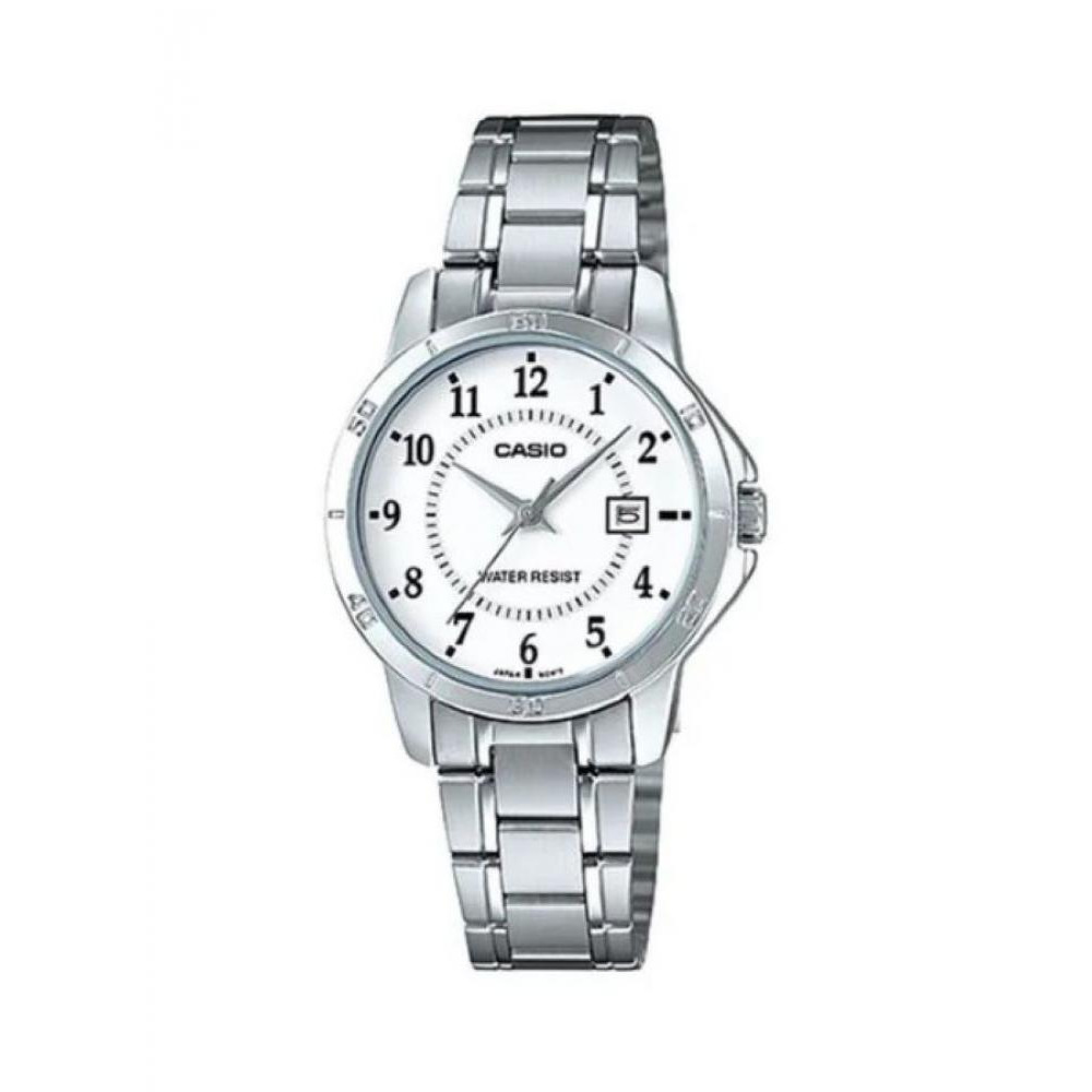 CASIO Women's Water Resistant Analog Watch LTP-V004D-7BUDF - 35 mm - Silver - 1